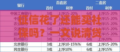 征信花了还能买社保吗？一文说清贷款前必看的补救方法