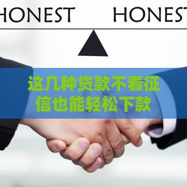 这几种贷款不看征信也能轻松下款