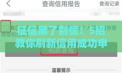 征信黑了别慌！5招教你刷新信用成功申请贷款