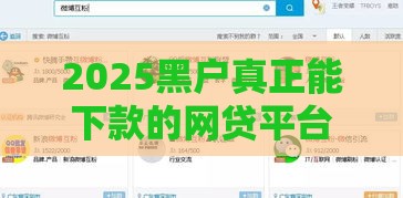2025黑户真正能下款的网贷平台有哪些？这5个方法或许能帮你！
