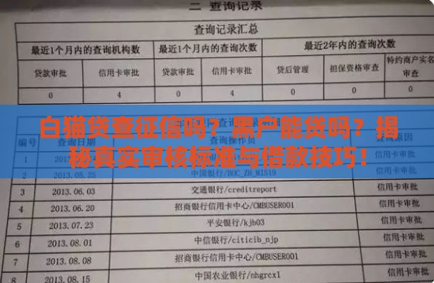 白猫贷查征信吗？黑户能贷吗？揭秘真实审核标准与借款技巧！