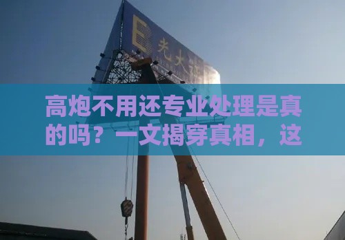 高炮不用还专业处理是真的吗？一文揭穿真相，这些坑千万别踩！