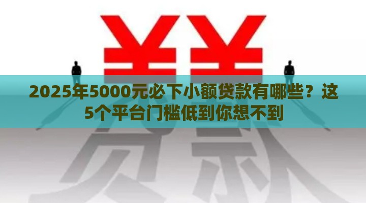 2025年5000元必下小额贷款有哪些？这5个平台门槛低到你想不到