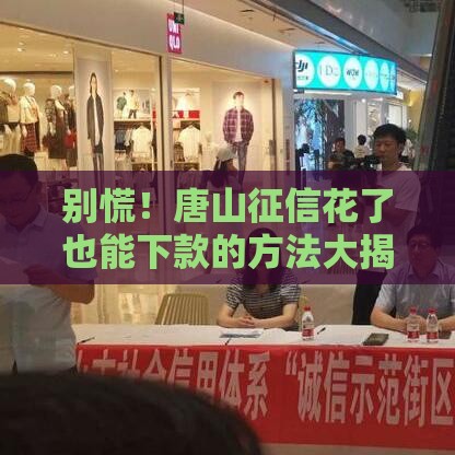 别慌！唐山征信花了也能下款的方法大揭秘