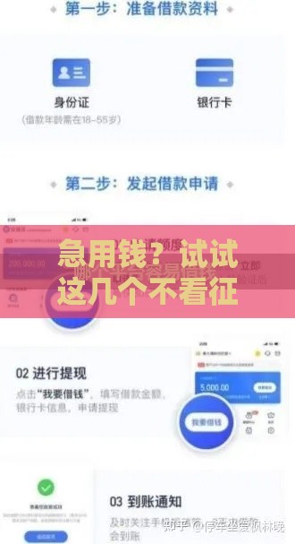 急用钱？试试这几个不看征信也能下款的靠谱平台！