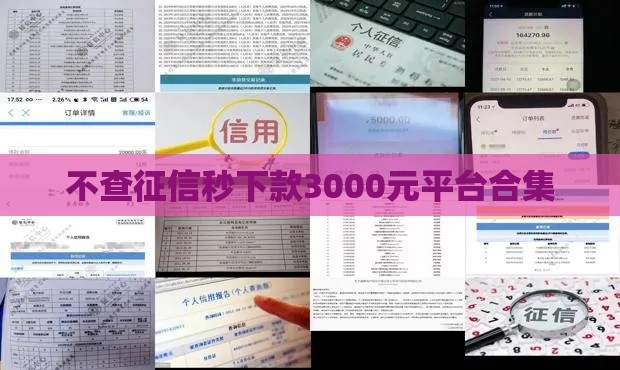 不查征信秒下款3000元平台合集