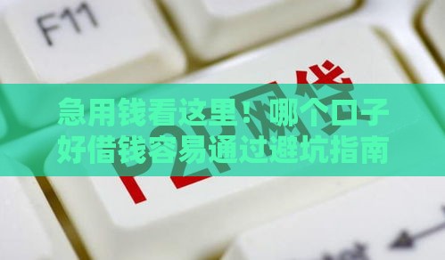 急用钱看这里！哪个口子好借钱容易通过避坑指南