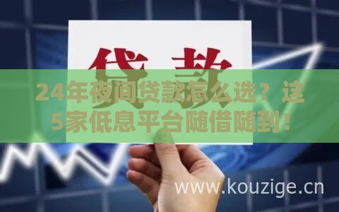 24年夜间贷款怎么选？这5家低息平台随借随到！
