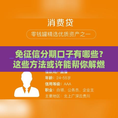免征信分期口子有哪些？这些方法或许能帮你解燃眉之急