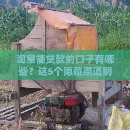 淘宝能贷款的口子有哪些？这5个隐藏渠道别错过！