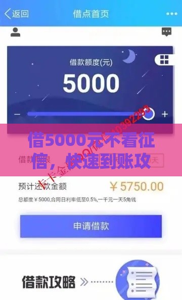 借5000元不看征信，快速到账攻略