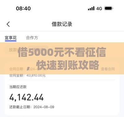 借5000元不看征信，快速到账攻略