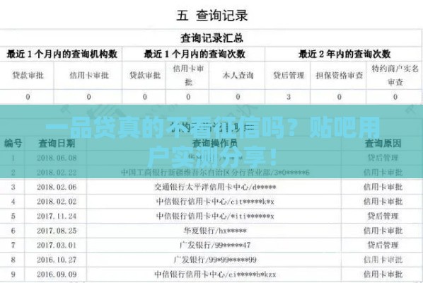 一品贷真的不看征信吗？贴吧用户实测分享！