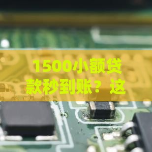 1500小额贷款秒到账？这些靠谱平台和避坑指南请收好
