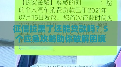征信拉黑了还能贷款吗？5个应急攻略助你破解困境！