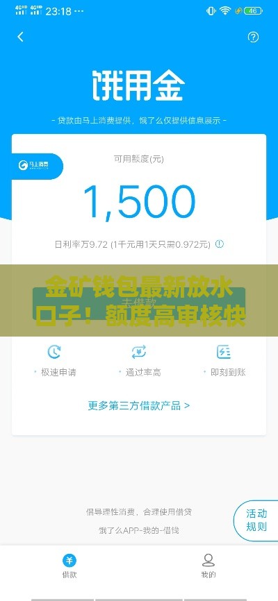金矿钱包最新放水口子！额度高审核快，急用钱必看攻略
