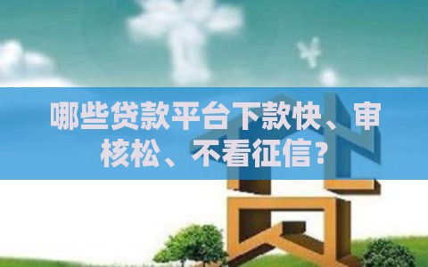 哪些贷款平台下款快、审核松、不看征信？