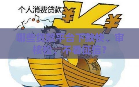 哪些贷款平台下款快、审核松、不看征信？