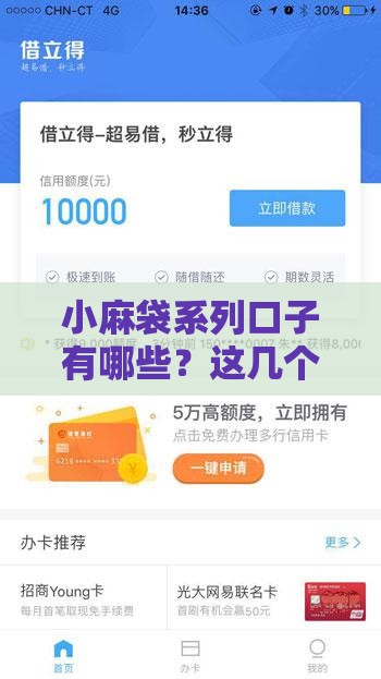 小麻袋系列口子有哪些？这几个靠谱口子快速下款不踩坑！