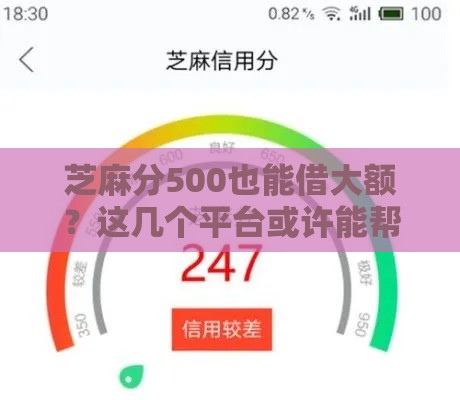 芝麻分500也能借大额？这几个平台或许能帮你应急！