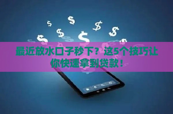 最近放水口子秒下？这5个技巧让你快速拿到贷款！
