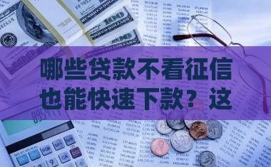 哪些贷款不看征信也能快速下款？这些渠道靠谱又省心