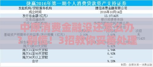 中原消费金融没还怎么办？别慌！3招教你妥善处理