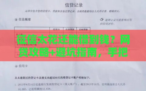 征信太花还能借到钱？网贷攻略+避坑指南，手把手教你选平台！