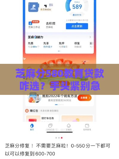 芝麻分580教育贷款咋选？手头紧别急试试这几个平台