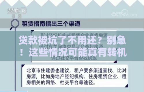 贷款被坑了不用还？别急！这些情况可能真有转机