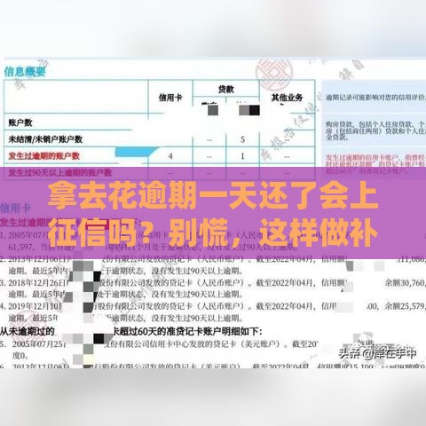 拿去花逾期一天还了会上征信吗？别慌，这样做补救来得及！