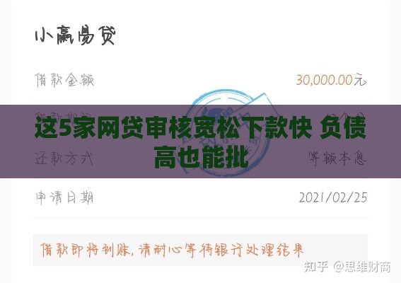 这5家网贷审核宽松下款快 负债高也能批