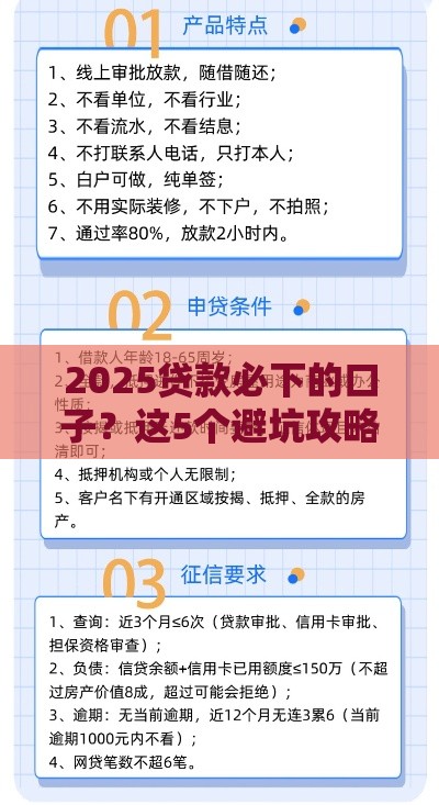 2025贷款必下的口子？这5个避坑攻略让你申请成功率翻倍
