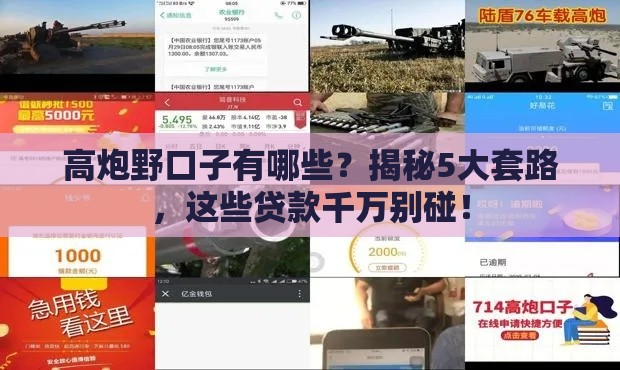 高炮野口子有哪些？揭秘5大套路，这些贷款千万别碰！