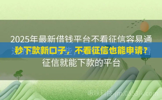 秒下款新口子，不看征信也能申请？