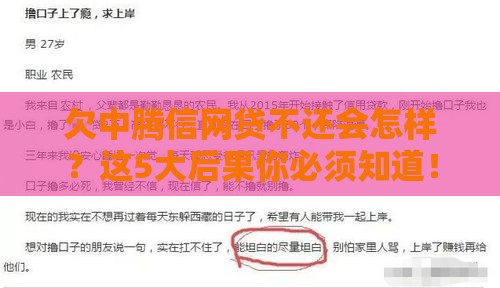 欠中腾信网贷不还会怎样？这5大后果你必须知道！