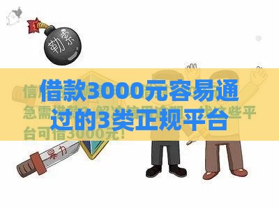 借款3000元容易通过的3类正规平台