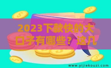 2023下款快的大口子有哪些？这几个正规平台别错过