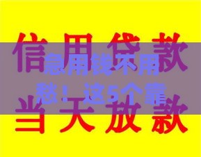 急用钱不用愁！这5个靠谱分期口子，解决你的资金难题