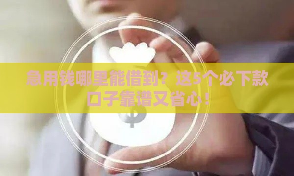 急用钱哪里能借到？这5个必下款口子靠谱又省心！