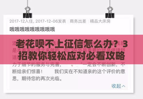 老花呗不上征信怎么办？3招教你轻松应对必看攻略