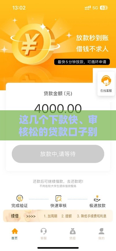 这几个下款快、审核松的贷款口子别错过