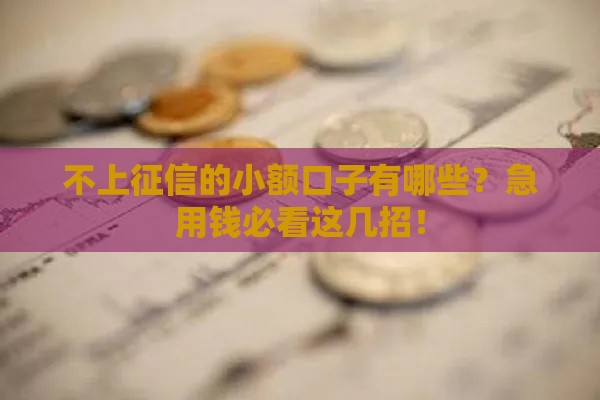 不上征信的小额口子有哪些？急用钱必看这几招！