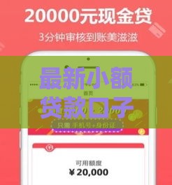最新小额贷款口子推荐！急需用钱必看申请攻略