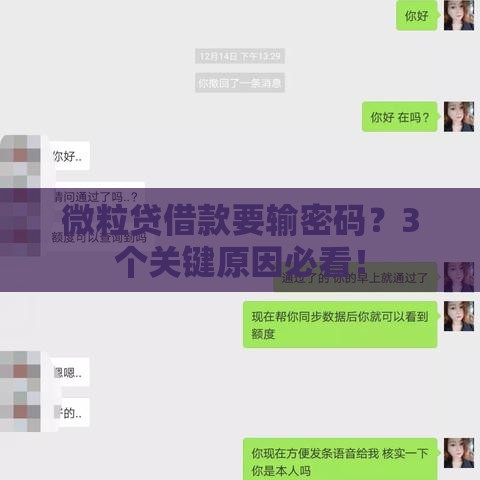 微粒贷借款要输密码？3个关键原因必看！
