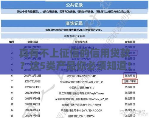 真有不上征信的信用贷款？这5类产品你必须知道！