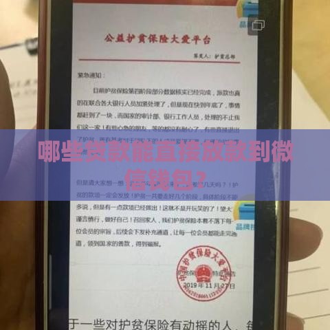 哪些贷款能直接放款到微信钱包？