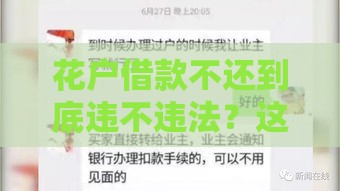 花户借款不还到底违不违法？这几点你必须知道！