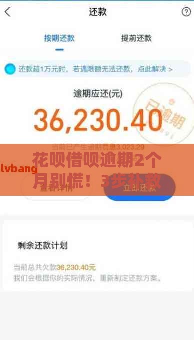 花呗借呗逾期2个月别慌！3步补救方案保住信用
