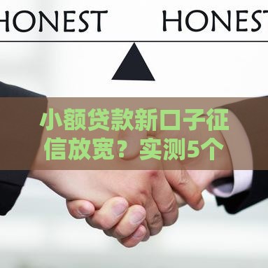 小额贷款新口子征信放宽？实测5个审核快下款平台